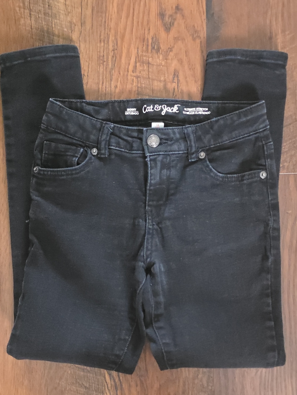 Cat & Jack Girls Black Slim Jeans 12